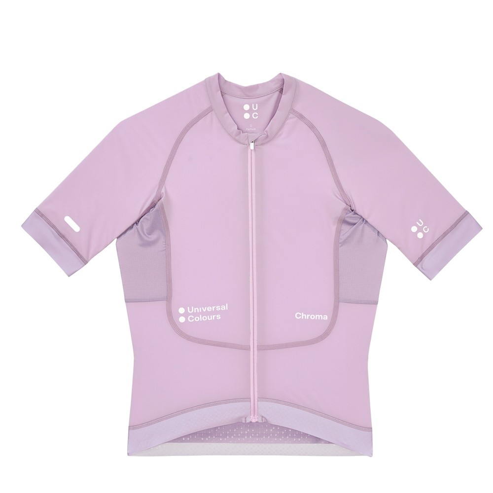 ウェア universal colours Chroma womens S Universal Colours Chroma Womens SS Jersey - Washed Lilac | Benchmark.
