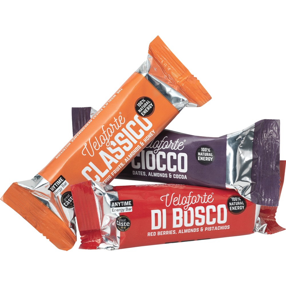 Veloforte 62g Natural Energy Bar Mixed Flavour Pack