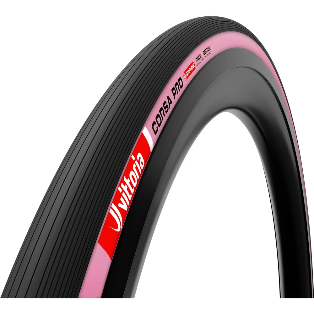 Sigma Sports Vittoria Corsa Pro Pink Special Edition TLR Road Tyre Pair | Discount Codes available, easy returns, up to £25 off with Newsletter Signup, FREE Postage over £60