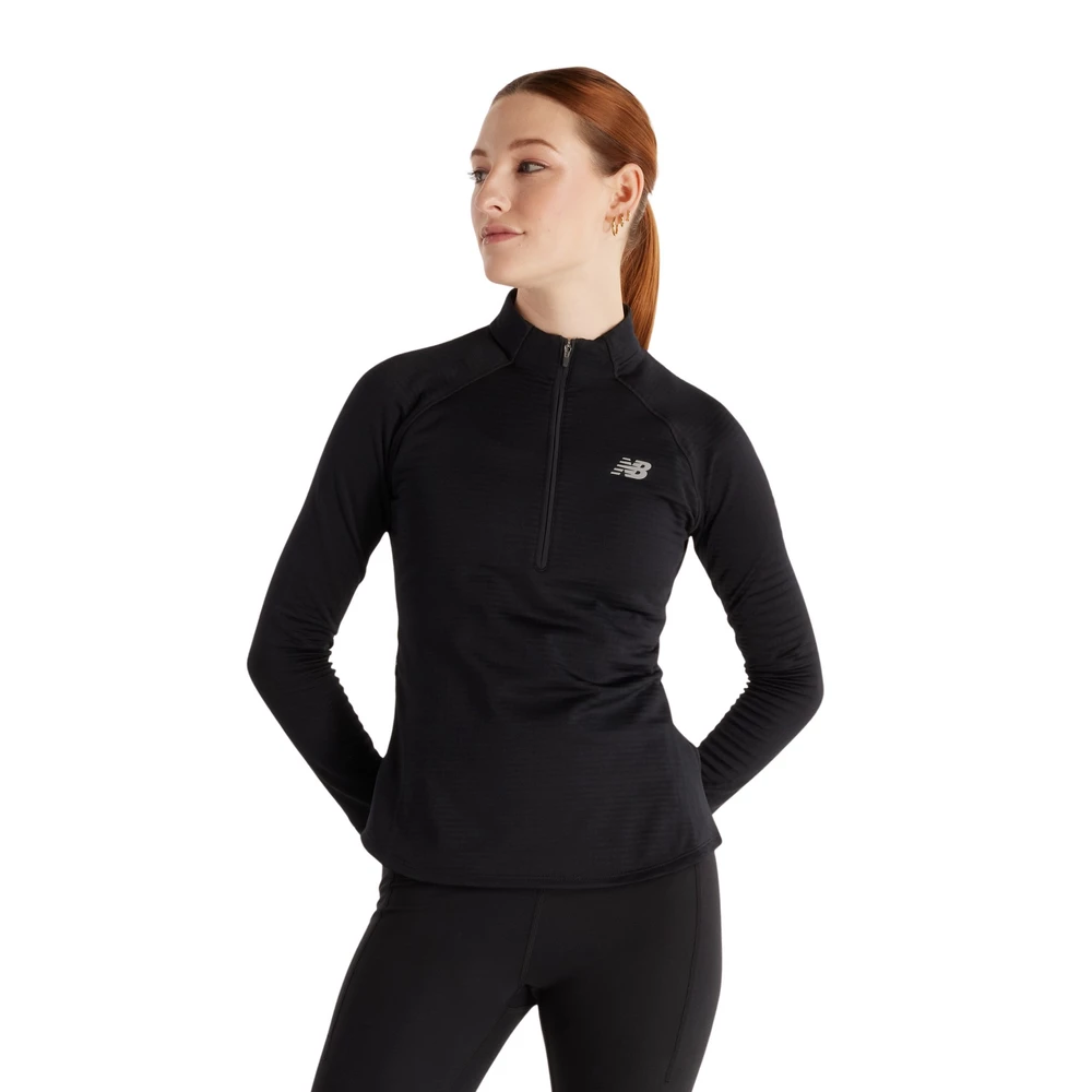 Sigma Sports New Balance Women's Athletics Heat Grid 1/2 Zip Long Sleeve Top | Discount Codes available, easy returns, up to £25 off with Newsletter Signup, FREE Postage over £60