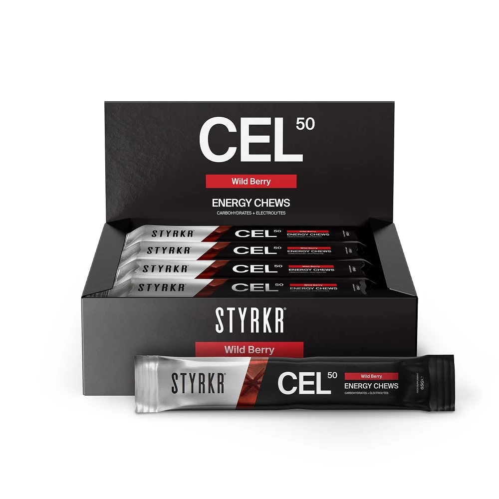 Sigma Sports Styrkr CEL50 Energy Chew - Box of 18 | Discount Codes available, easy returns, up to £25 off with Newsletter Signup, FREE Postage over £60