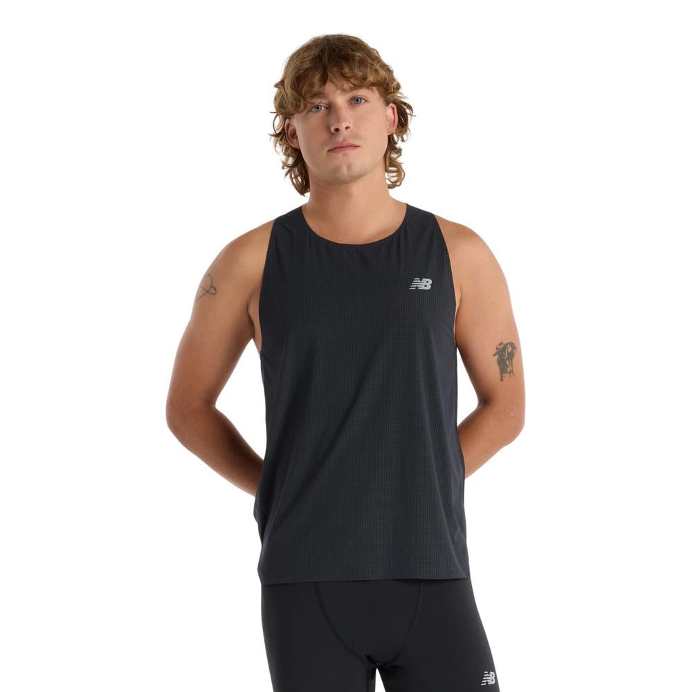 Sigma Sports New Balance Men's Race Day Ultra Light Running Tank Top | Discount Codes available, easy returns, up to £25 off with Newsletter Signup, FREE Postage over £60