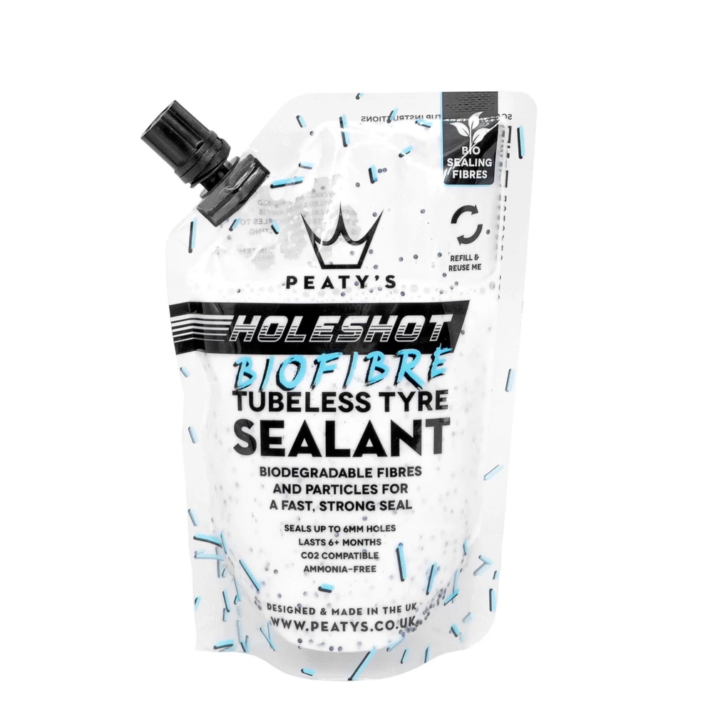 Sigma Sports Peaty's Holeshot BioFibre Tubeless Tyre Sealant | Discount Codes available, easy returns, up to £25 off with Newsletter Signup, FREE Postage over £60