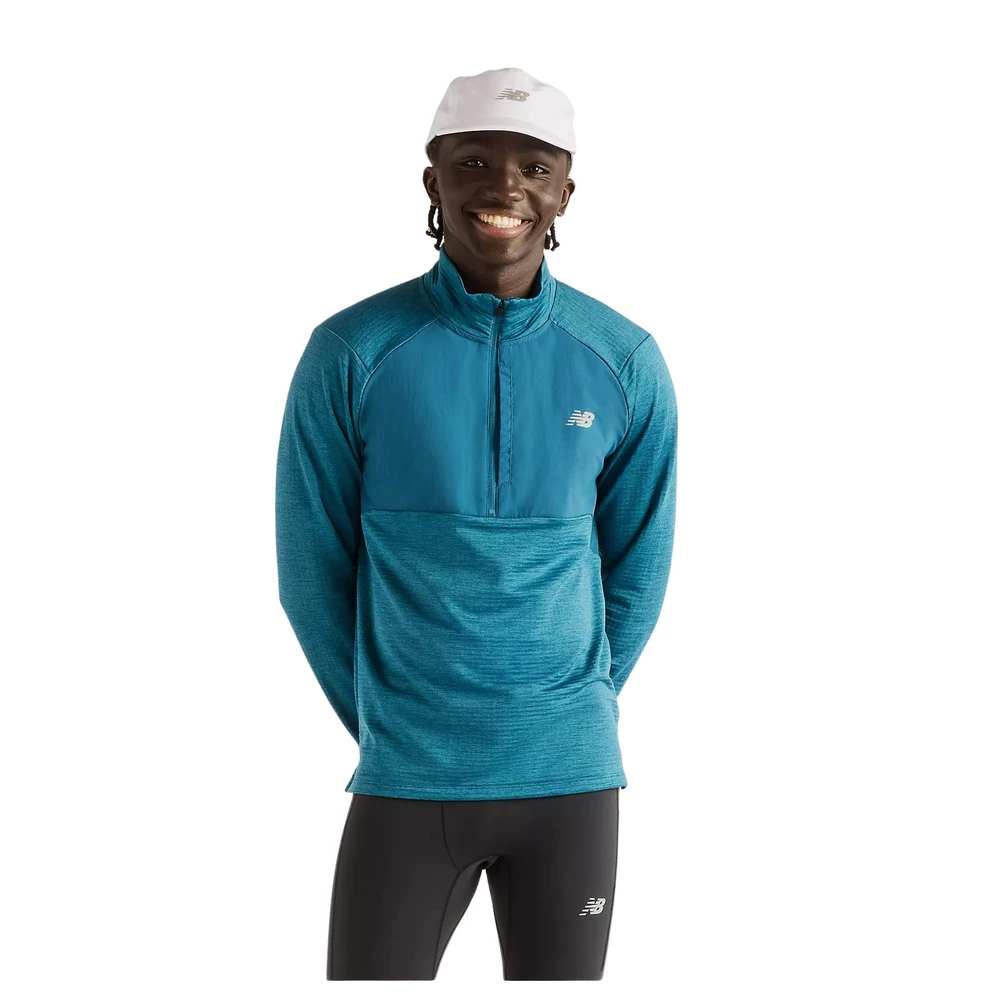 Sigma Sports New Balance Men's Athletics Heat Grid 1/2 Zip Long Sleeve Top | Discount Codes available, easy returns, up to £25 off with Newsletter Signup, FREE Postage over £60