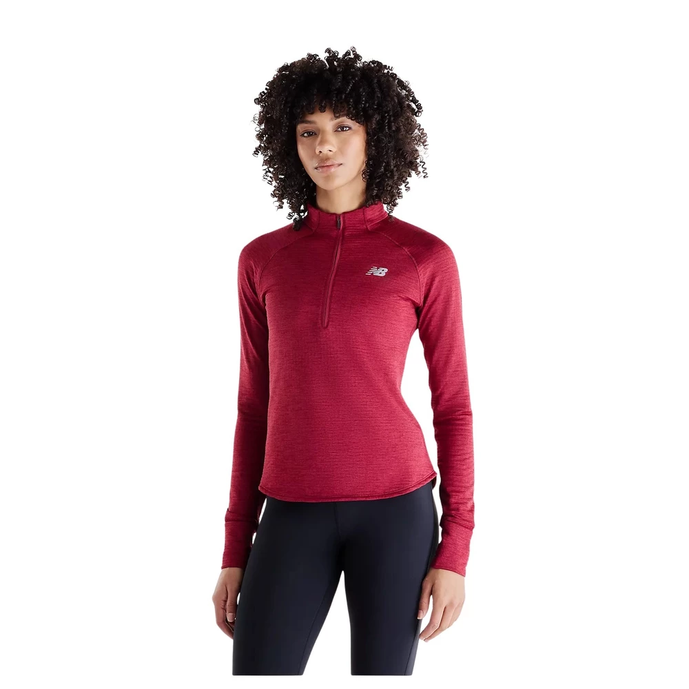 Sigma Sports New Balance Women's Athletics Heat Grid 1/2 Zip Long Sleeve Top | Discount Codes available, easy returns, up to £25 off with Newsletter Signup, FREE Postage over £60