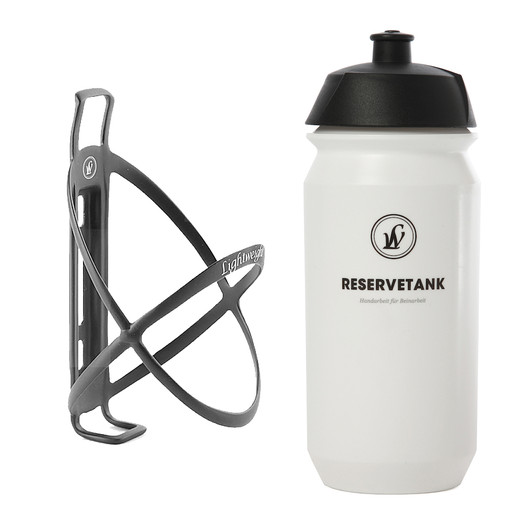 Lightweight Edelhelfer Bottle Cage With Reservetank Bottle