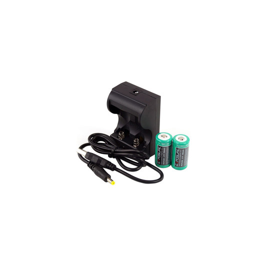 Exposure Lights USB Charger With 2 X RCR123 Rechargeable Batteries