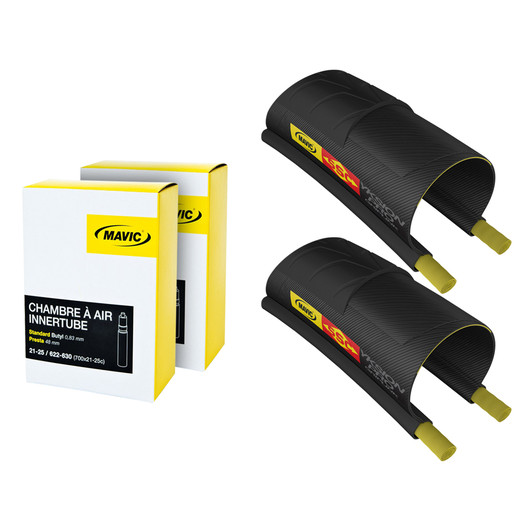Mavic Yksion Pro 25mm Griplink And Powerlink Tyres With Inner Tubes