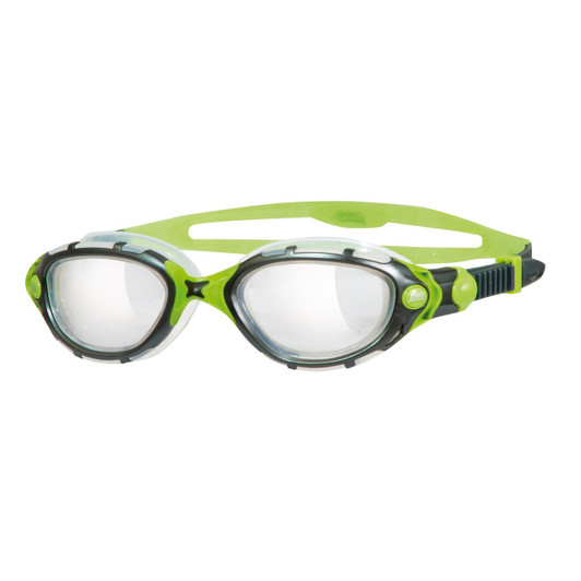 Zoggs Predator Flex Reactor Titanium Goggles Black/Green 2015