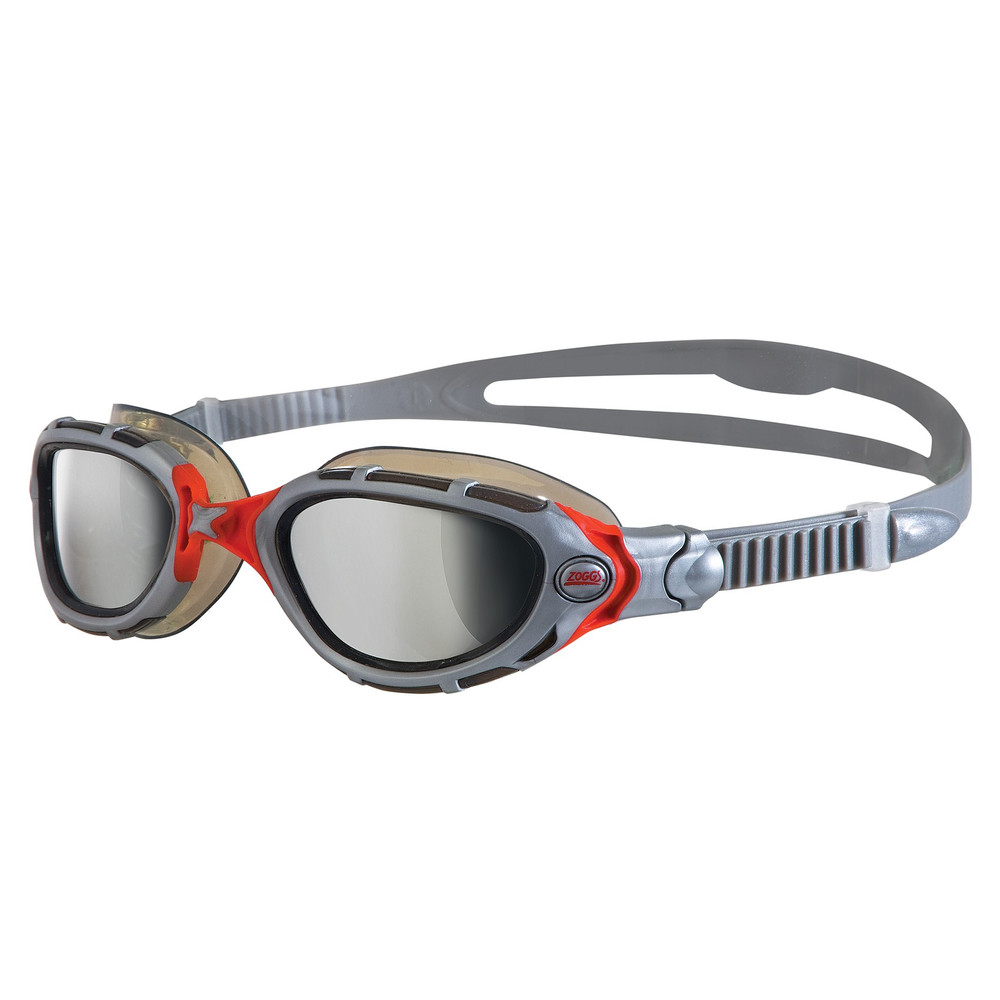 Zoggs Predator Flex Mirror Goggles Mirror Lens Silver/Red