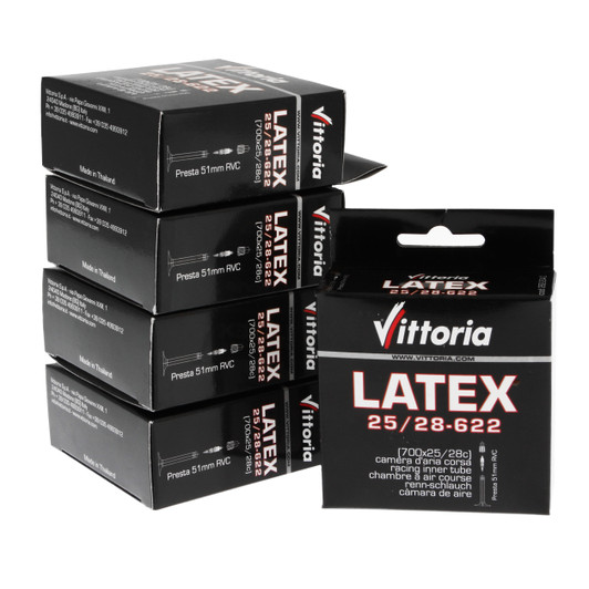 Vittoria Latex Inner Tube 700 X 25-28 Presta 51mm Pack Of 5 Bundle
