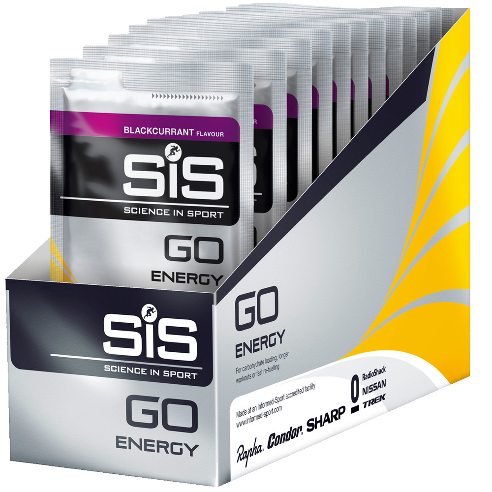 Science in Sport GO Energy Sachet Box of 18 x 50g Blackcurrant Flavour