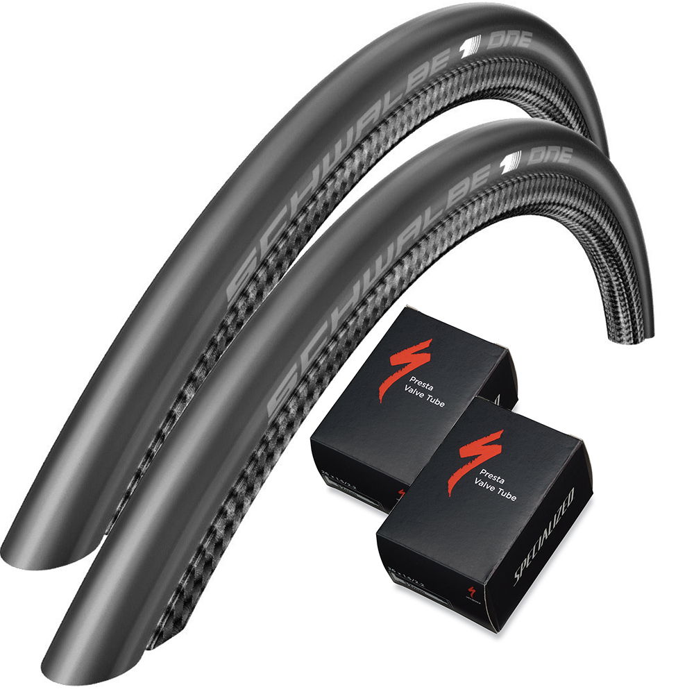 Schwalbe One Folding 23mm Tyres With 700X20/28 Presta 48mm Tubes