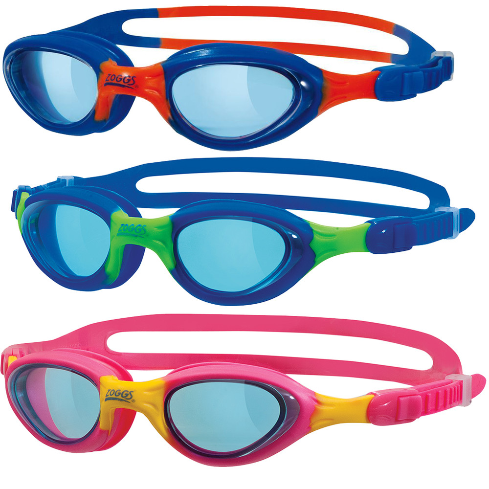 Occhialini Nuoto Per Bambini 2 Pezzi + Clip Naso E Tappi Orecchie - Anti-appannamento, Protezione UV, Regolabili (Blu+Verde)